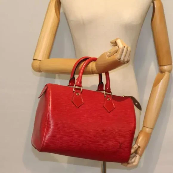LOUIS VUITTON Epi Speedy 25 Hand Bag Castilian Red M43017 LV Auth 72223 Bags
